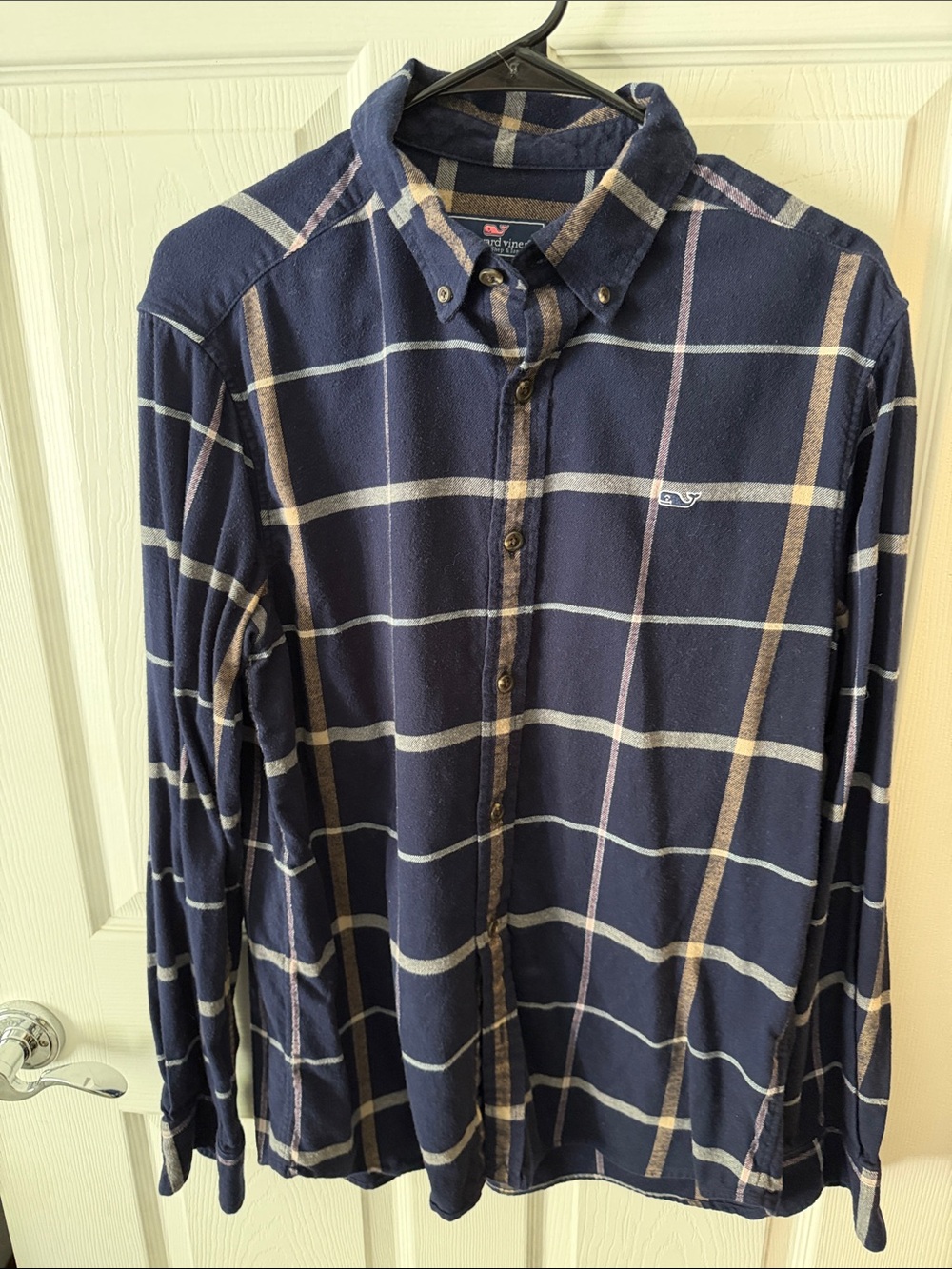 Vineyard Vines Navy Plaid Flannel Button-Down Shirt
